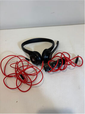 Unisex Unbranded On-Ear Wired Headphones One Size Black and Red